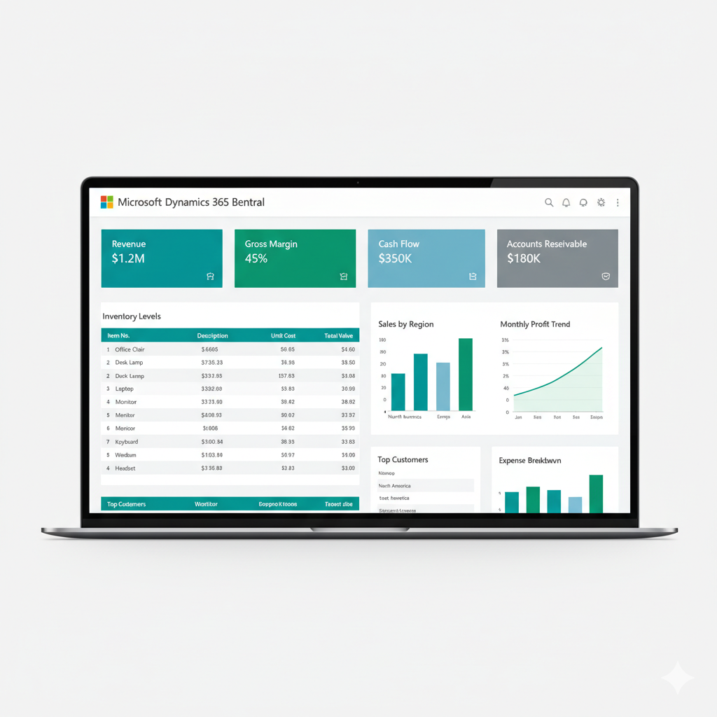 Business Central workspace and reports
