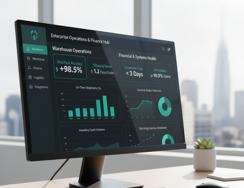 Warehouse and finance dashboards case study